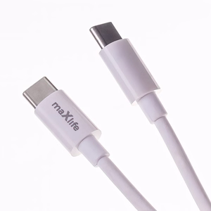 Maxlife MXTC-06-20AC PD QC laadija 1x USB-C 1x USB 20W valge + USB-C - USB-C kaabel 20W