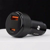 Blavec Autolaadija BS-04B-C Volt - USB + Type C - QC 3.0 18W PD 30W koos Type C to Type C cable (CCBS04BCV-UCB) must