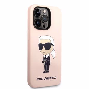Karl Lagerfeld Silicone Ikonik MagSafe ümbris jaoks iPhone 14 Pro Max - roosa