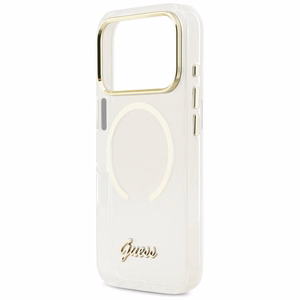 Guess IML Script Metal MagSafe Ümbris for iPhone 17 Pro Max - Clear