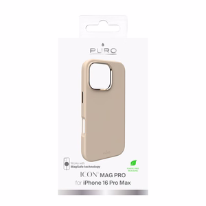Puro Icon Mag Pro MagSafe Silicone Ümbris jaoks iPhone 16 Pro Max - Beige