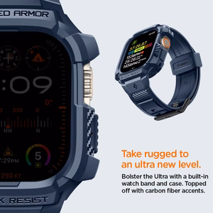 Spigen Rugged Armor Pro Ümbris jaoks Apple Watch Ultra 1 / 2 (49mm) - tumesinine