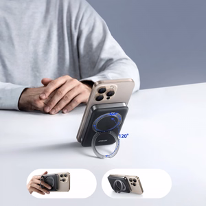 Joyroom JR-PBM12 Power Bank 10000mAh 22.5W MagSafe ühilduv, 15W traadita laadimine, koos rõngaga - must
