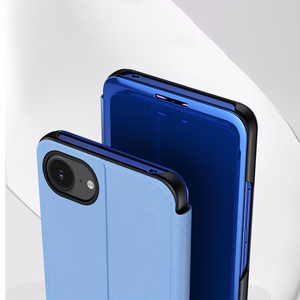 Clear View Ümbris jaoks iPhone 16e Flip Cover - sinine