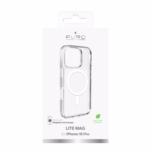 Силиконовый чехол Puro Lite Mag MagSafe для iPhone 16 Pro - прозрачный