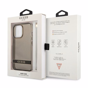Guess GUHCP13LHTSGSK iPhone 13 Pro / 13 6.1" must/must kõvakott Läbipaistev Stap