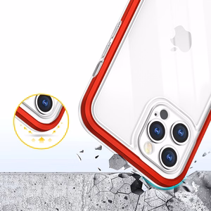 Läbipaistev 3in1 ümbris iPhone 12 Pro raamile geeliga kaetud punane