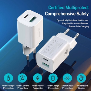 Wall charger Dux Ducis C80 Super Si - USB + Type C - PD 30W QC 3.0 18W 3A white