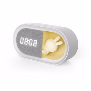 Alarm clock with LED Bunny night light PURE FNL-05 INGRID valge long Forever Light
