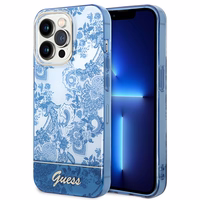 GUESS ümbris jaoks IPHONE 14 Pro GUHCP14LHGPLHB (IML Electro Cam TDJ) sinine