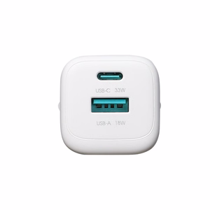 Joyroom JR-TG7 33W USB-A + USB-C seinalaadija 60W USB-C - USB-C 1m kaabliga valge