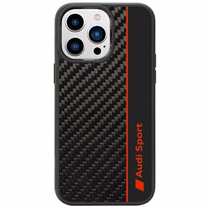 Audi Carbon Fiber Stripe iPhone 14 Pro 6.1" must/must hardcase AUS-TPUPCIP14P-R8/D1-BK