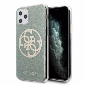 Guess GUHCN65PCUGLKA iPhone 11 Pro Max khaki värvi kõva ümbris 4G Circle Glitter