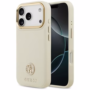 Guess Grained Strass Logo MagSafe ümbris jaoks iPhone 17 Pro - beige