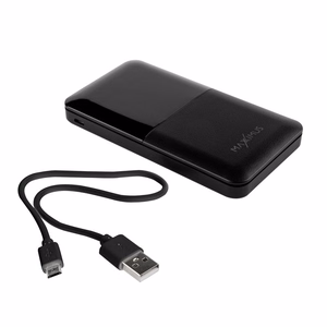 Akupank MX ROTH 10 000 mAh, 2xUSB, 10W Li-Po, must, + microUSB kaabel