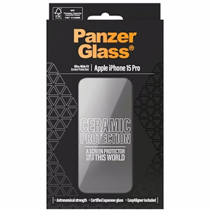 PanzerGlass Ceramic Protection ceramic glass jaoks iPhone 15 Pro with positioner