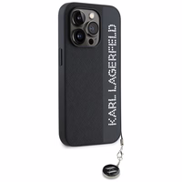 Karl Lagerfeld Saffiano Rhinestones & Charm ümbris jaoks iPhone 15 Pro Max - must