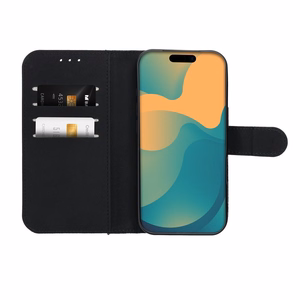 Flip case for iPhone 17 PRO / 18 PRO 4Card RFID anti-theft tech fabric black