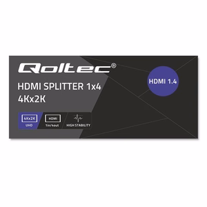Qoltec 51798 aktiivne HDMI splitter 4 x HDMI 4K x 2K | 3,4 Gb/s