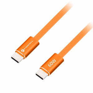 Kaabel USB C USB C Forcell F-Energy QC4.0 PD 3A 60W Cafule Flat 1,2 m CCFN23 oranž