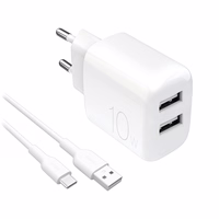 Puro PROLITE 10W 2x USB-A wall laadija + USB-A - USB-C kaabel 1.2m - valge
