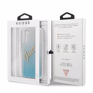 Guess GUHCS21MPCUGLSBL S21+ G996 blue/blue hardcase Glitter Gradient Script
