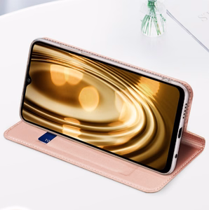 Dux Ducis Skin Pro puhul Oppo Reno 8 flip cover kaart rahakott stend must