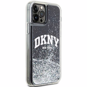 DKNY Liquid Glitter Big Logo iPhone 12 Pro/12 Ümbris - Must