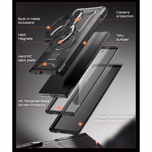 Supcase UB Grip Mag MagSafe ümbriste komplekt, 2 tk, Samsung Galaxy Z Fold 8 jaoks, must