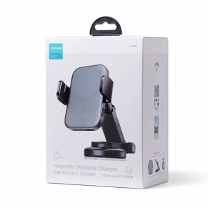 Autohoidja Joyroom Electric Holder must (15W / Magsafe ühilduv) (magnetiline / kleepuv alus)