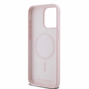 Силиконовый чехол Karl Lagerfeld Karl&Choupette Ring MagSafe для iPhone 15 Pro Max - розовый