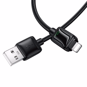 Kaabel koos LCD USB A to Lightning Hoco 2,4A 1,2 m U146 must