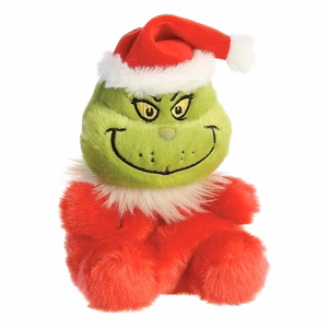 Grinch Palm Pals keskkonnahoidlik istuv jõuluvana kostüümis plüüslelu, 13 cm
