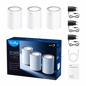 Cudy M3600 kahesageduslik (2.4 GHz / 5 GHz) Wi-Fi 7 (802.11be) valge 3 siseantenni