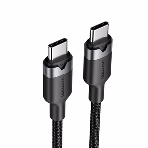 Vention USB-C–C kaabel, punutud, 3A, 480Mbps, 60W, 2m, must