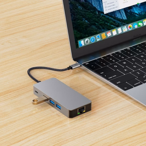 Tech-Protect HB05 HUB 9in1 USB-C + USB2.0 + USB3.0 + HDMI 4K 60HZ + SD / TF + PD100W + RJ45 adapter - hall