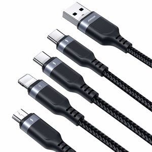 Joyroom Multi-Use Series S-A18 4in1 USB-A - USB-C / USB-C / Lightning / micro USB kaabel 1.2m - must