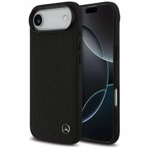 Mercedes Leather Large Laurel Leave MagSafe ümbris jaoks iPhone Air - must