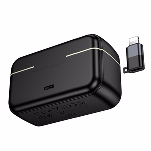 Hoco L22 juhtmevaba mikrofon 2-in-1 Lightning / USB-C, must