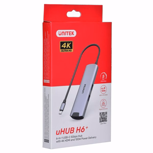 Unitek H1112F aktiivne USB-C jaotur 5 Gbps, HDMI RJ-45 PD 100W