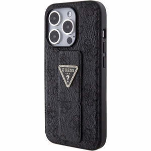 Guess Grip Stand 4G Triangle Strass ümbris jaoks iPhone 15 Pro - must