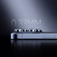 Rock Tempered klaas Pure Series Camera Lens on camera for Iphone 17 Pro/17 Pro Max (lens 3 pieces) hõbedane
