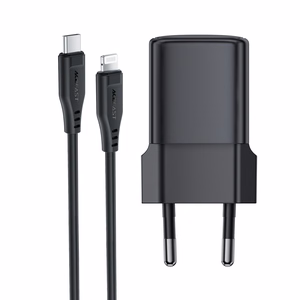 Acefast A118 30W GaN USB-C сетевое зарядное устройство с кабелем 1.2m USB-C на Lightning - черный