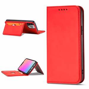 Magnetkaardi ümbris iPhone 13 Pro pouch kaardi rahakoti kaardihoidja Punane