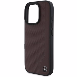 Mercedes MB Wood Imitation Leather MagSafe Ümbris jaoks iPhone 16 Pro Max - punane