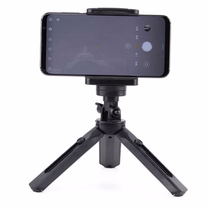 Mini statiivi selfipulga hoidik telefonile, kaamerale ja GoPro, 16-21 cm - must