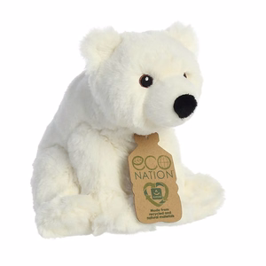 Eco Nation keskkonnahoidlik istuva jääkaru plüüslelu, 19 cm