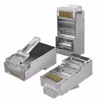 Qoltec 54556 RJ45 modular connector | CAT6 | FTP |kuldne-plated contacts | 100 pieces