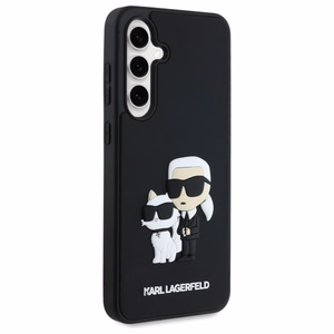 Karl Lagerfeld 3D Rubber Karl&Choupette Ümbris jaoks Samsung Galaxy S24 FE - must