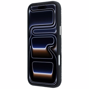 Karl Lagerfeld Grained Allover Logo Metal Elongated MagSafe ümbris iPhone 18 Pro / 17 Pro jaoks, must